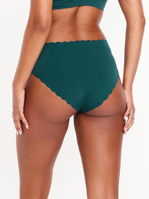 Image number 2 showing, Low-Rise No-Show Scalloped Hipster Underwear