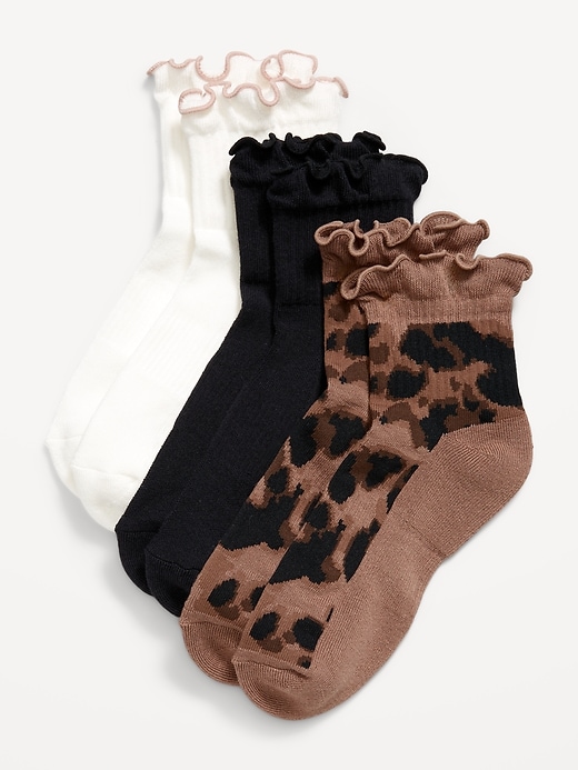 Image number 1 showing, Ruffled Athletic Socks 3-Pack