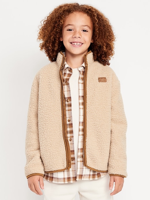 Image number 1 showing, Sherpa Zip-Front Jacket for Boys