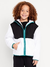 Image number 1 showing, Loose Sherpa Pocket Hooded Jacket for Boys