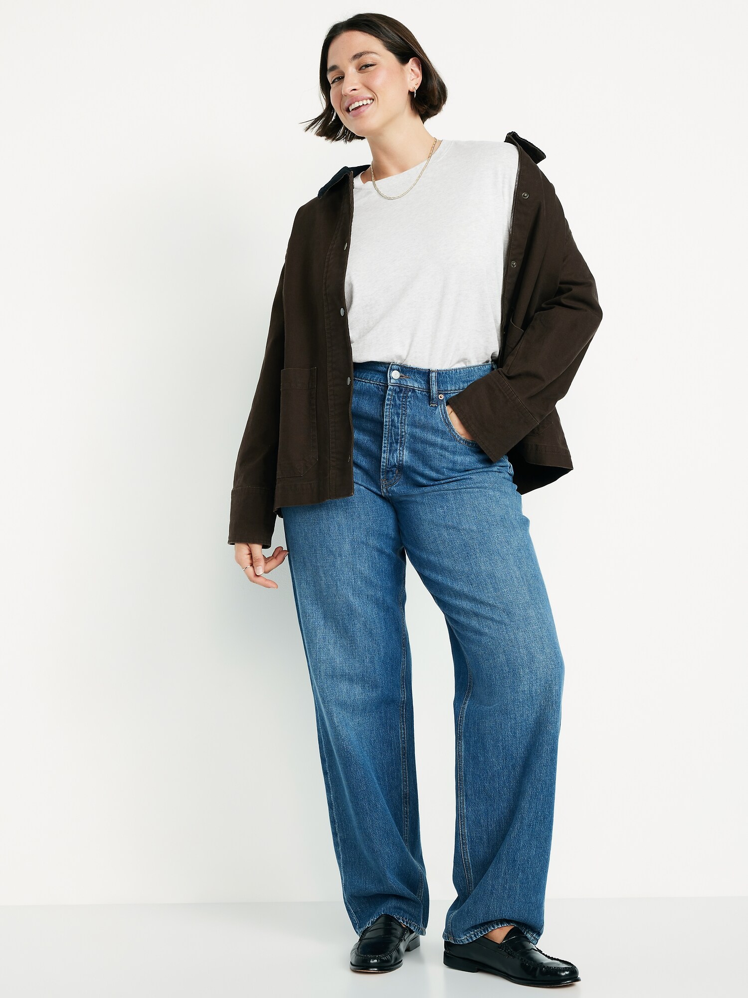 Женская футболка Old Navy Vintage Crew-Neck Long-Sleeve T-Shirt, цвет: Светлый меланжевый серый — фото 3