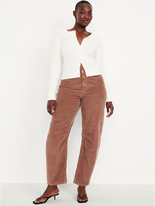 Image number 6 showing, High-Waisted Barrel Ankle Corduroy Pants