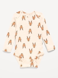 Image number 1 showing, Printed Long-Sleeve Bodysuit for Baby