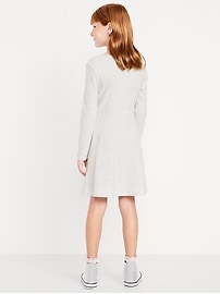 Image number 2 showing, Cozy Long-Sleeve Ribbed Fit and Flare Dress for Girls