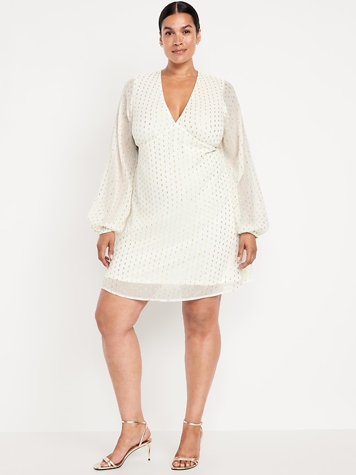Image number 8 showing, V-Neck Swiss Dot Mini Dress