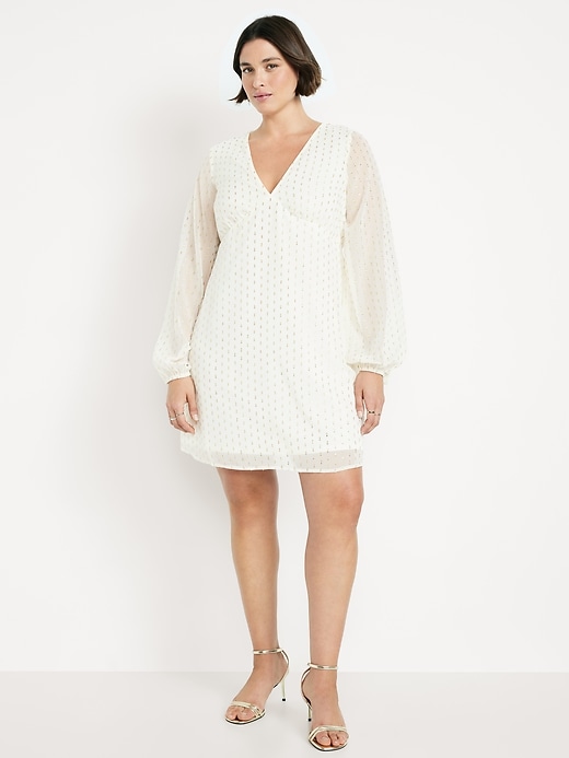 Image number 7 showing, V-Neck Swiss Dot Mini Dress