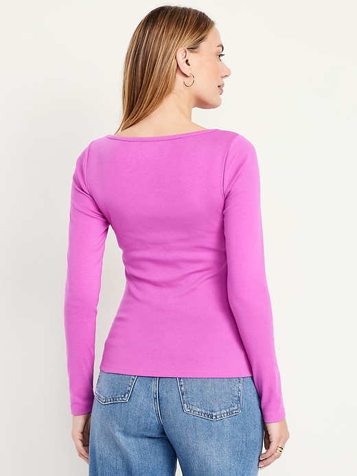 Image number 2 showing, Snug Long-Sleeve Boat-Neck T-Shirt