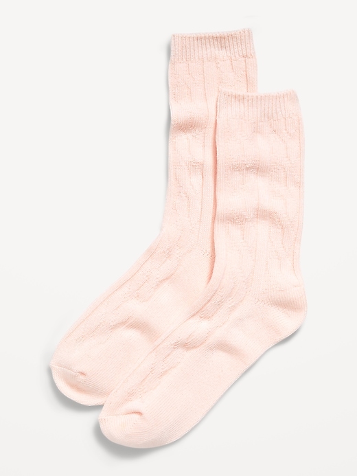 Image number 1 showing, Cable Knit Crew Socks for Women