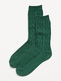 Image number 1 showing, Cable Knit Crew Socks for Women