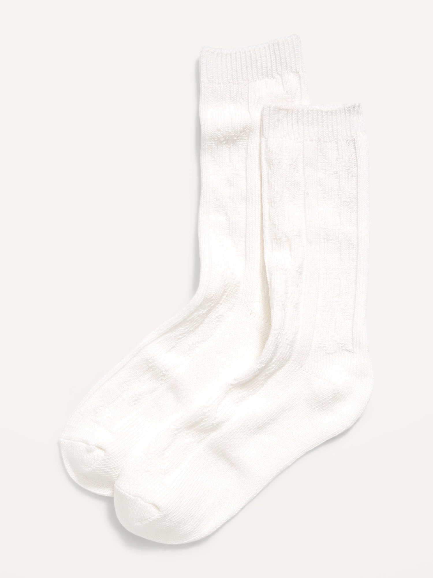 Cable Knit Crew Socks for Women