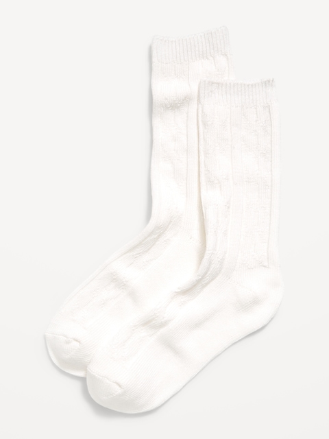 Cable Knit Crew Socks for Women