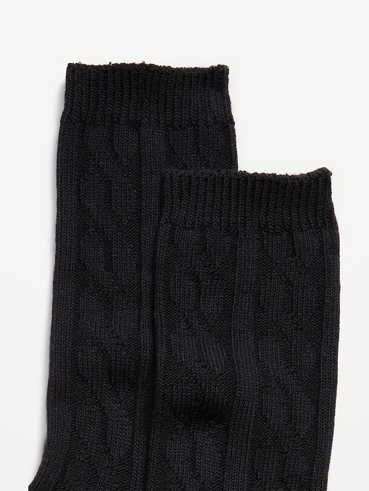 Image number 2 showing, Cable Knit Crew Socks for Women