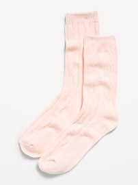 Image number 1 showing, Cable Knit Crew Socks for Women