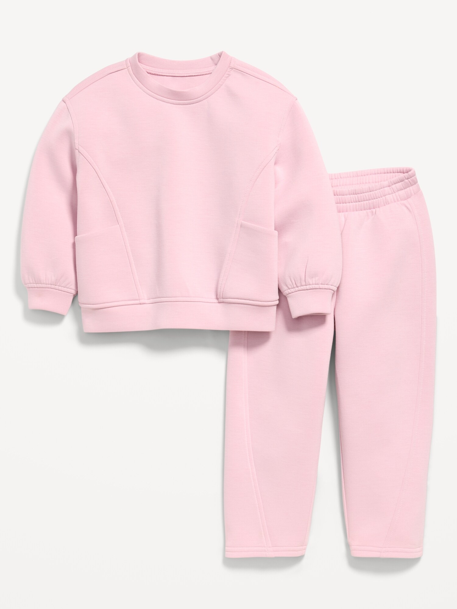 Комплекты Old Navy Bounce Fleece Crew-Neck and Sweatpants Set для девочек-малышей, цвет: Розовый — фото 2