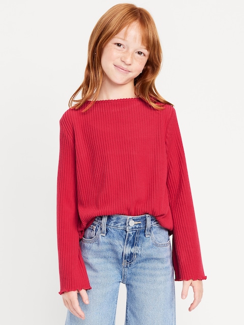CozePlush Long-Sleeve Top for Girls - Roma Red