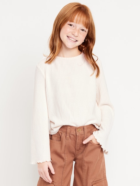 CozePlush Long-Sleeve Top for Girls - Creme De La Creme