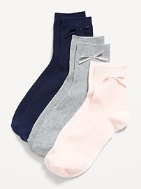Image number 1 showing, Bow Crew Sock 3-Pack for Women