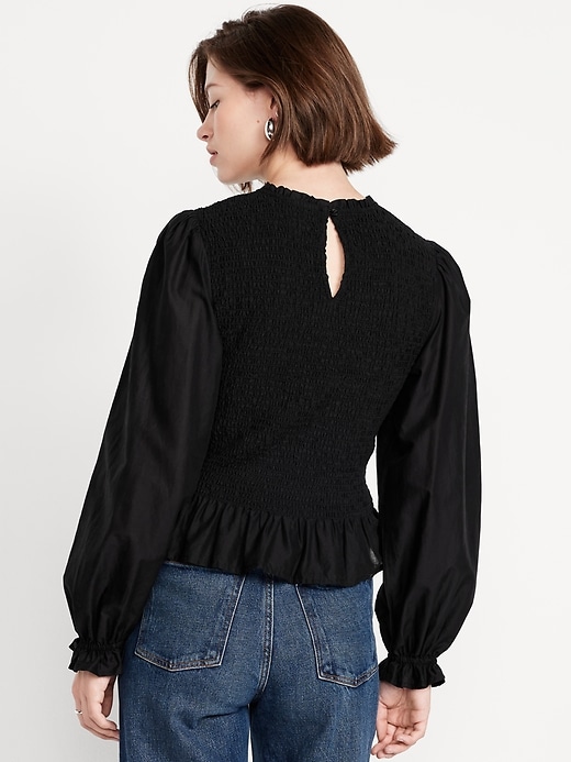 Image number 2 showing, Long-Sleeve Smocked Top