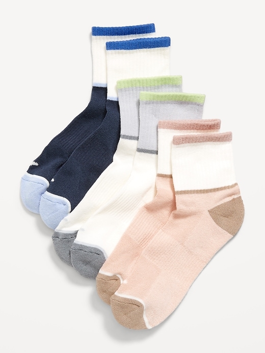 Image number 1 showing, Athletic Quarter Crew Sock 3-Pack for Women