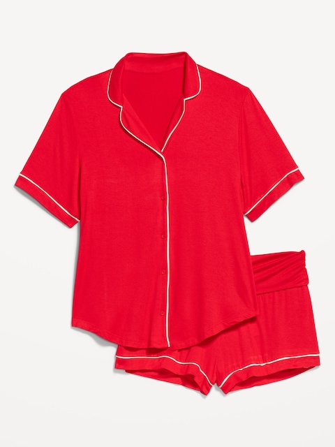 Maternity Classic Pajama Short Set - Amaryllis