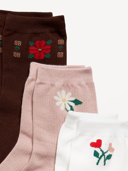 Image number 2 showing, Novelty Quarter Crew Socks 3-Pack for Women