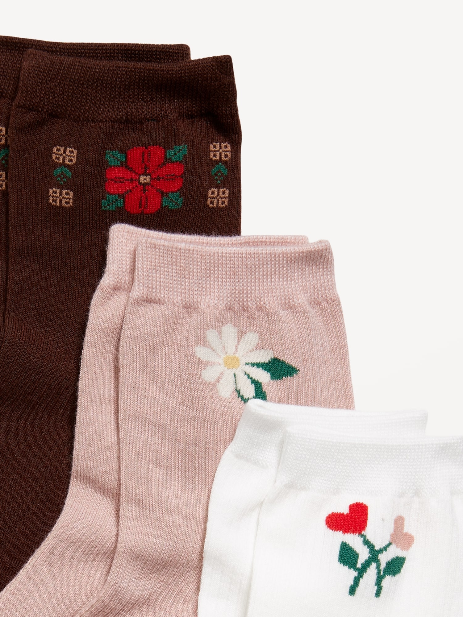 Novelty Quarter Crew Socks 3-Pack for Women