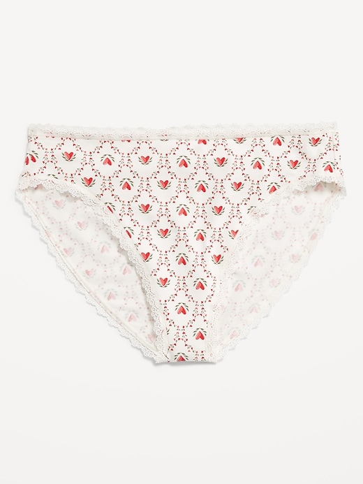 Image number 3 showing, High-Waisted Lace-Trim Bikini Underwear