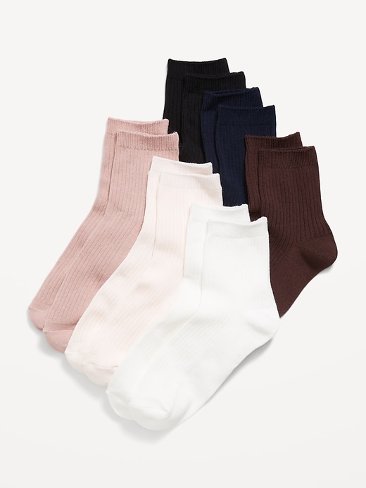 Image number 1 showing, Novelty Quarter Crew Socks 6-Pack for Women