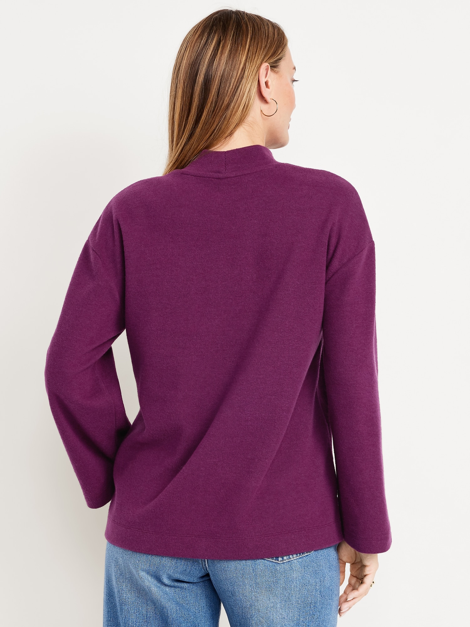 Cozy Mock-Neck Tunic Sweater