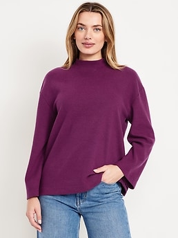 Cozy Mock-Neck Tunic Sweater - image 3