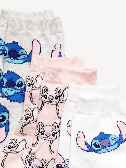 Image number 2 showing, Disney© 3-Pack Novelty Quarter Crew Socks for Women