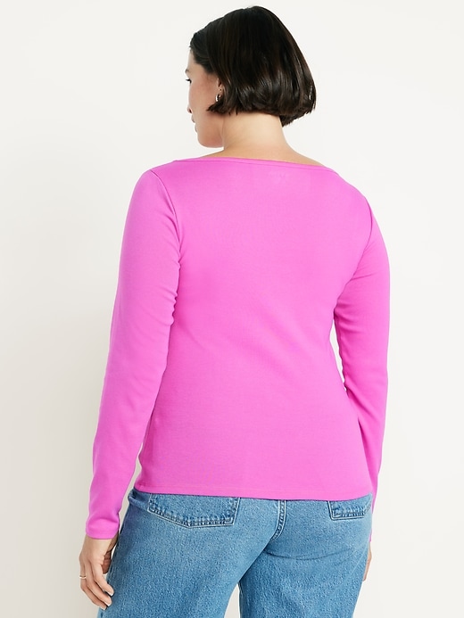 Image number 6 showing, Snug Long-Sleeve Boat-Neck T-Shirt