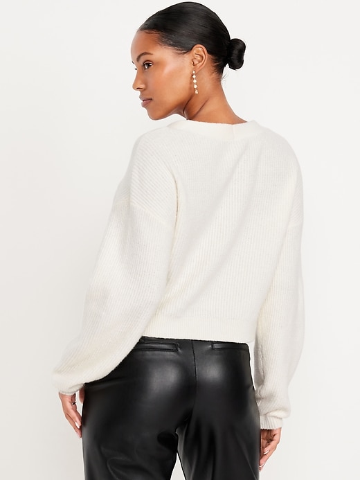 Image number 2 showing, SoSoft V-Neck Bow-Front Cardigan Sweater