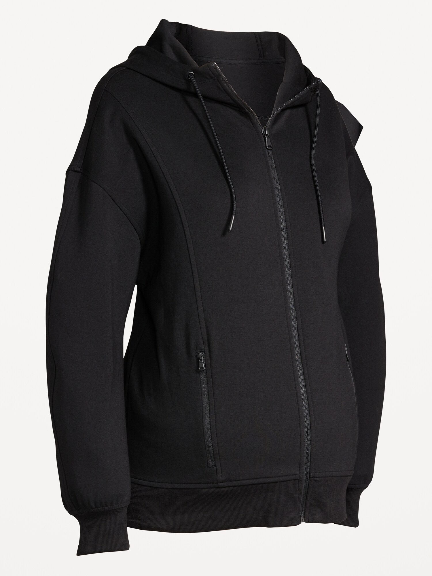 Женское худи Old Navy Maternity Dynamic Fleece Full-Zip, цвет: Чёрный — фото 4