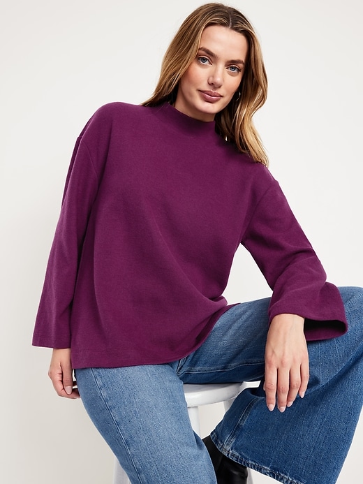 Image number 3 showing, Cozy Mock-Neck Tunic Sweater