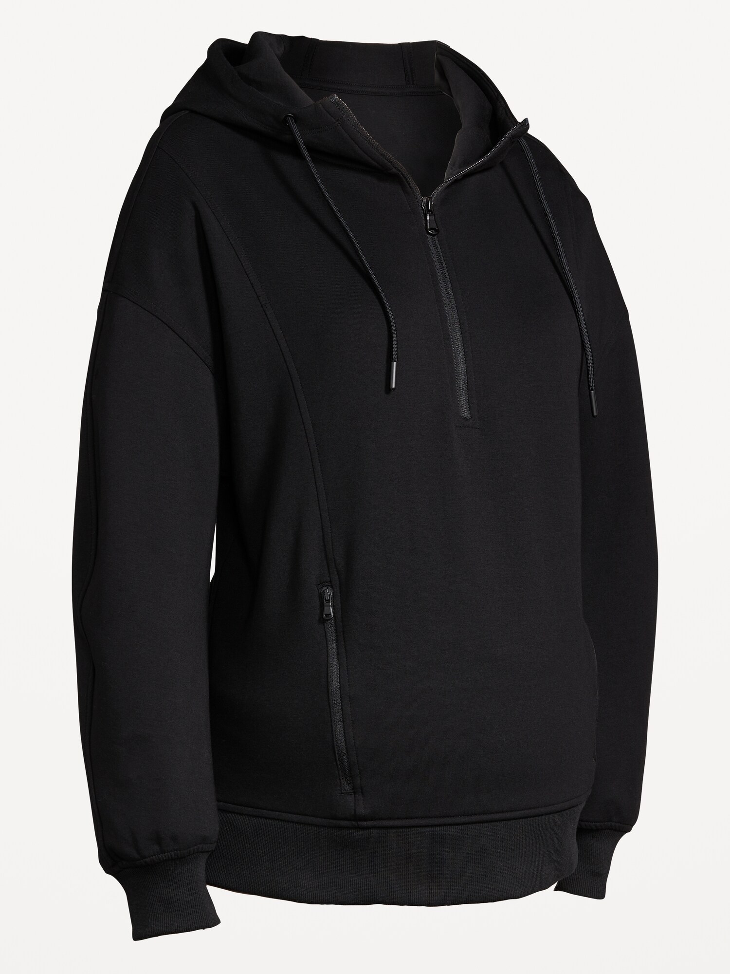 Женское худи Old Navy Maternity Dynamic Fleece Half-Zip, цвет: Чёрный — фото 2