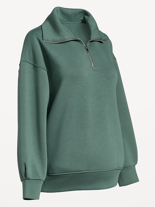 Image number 4 showing, Maternity Bounce Fleece Half-Zip Pullover