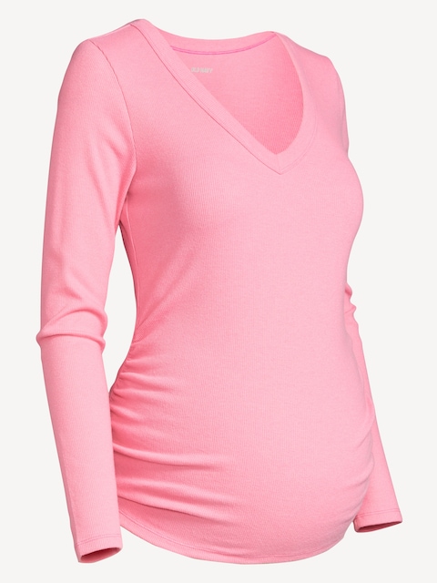 Maternity Cozy Snug V-Neck T-Shirt - Garden Flowers