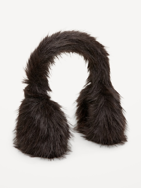 Faux-Fur Earmuffs - Black Coffee