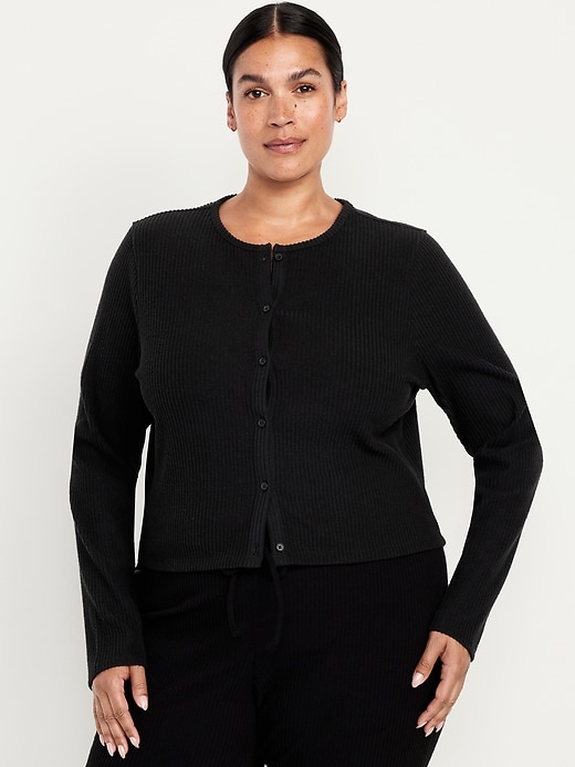 Image number 7 showing, Cropped Rib Cardigan Sweater