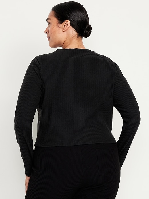Image number 8 showing, Cropped Rib Cardigan Sweater