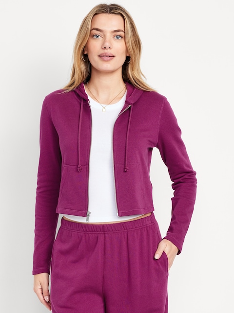 SoComfy Cropped Zip Hoodie Sweatshirt - Madder Root