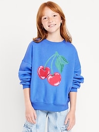 Image number 1 showing, Favorite Fleece Oversized Graphic Tunic Sweatshirt for Girls