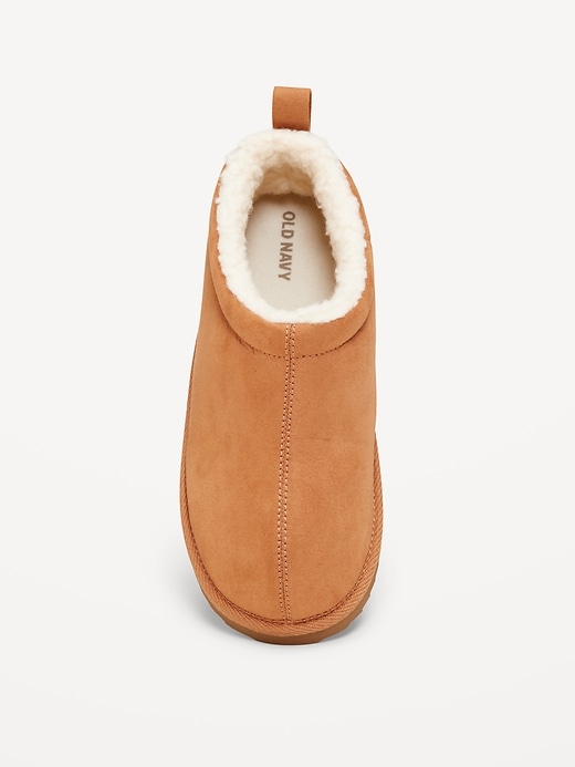 Image number 2 showing, Faux-Suede Sherpa Lined Mule Slippers for Boys