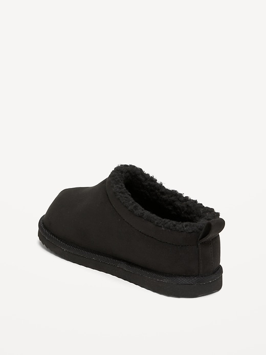 Image number 3 showing, Faux-Suede Sherpa Lined Mule Slippers for Boys