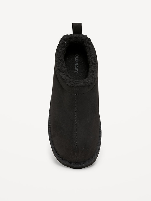 Image number 2 showing, Faux-Suede Sherpa Lined Mule Slippers for Boys