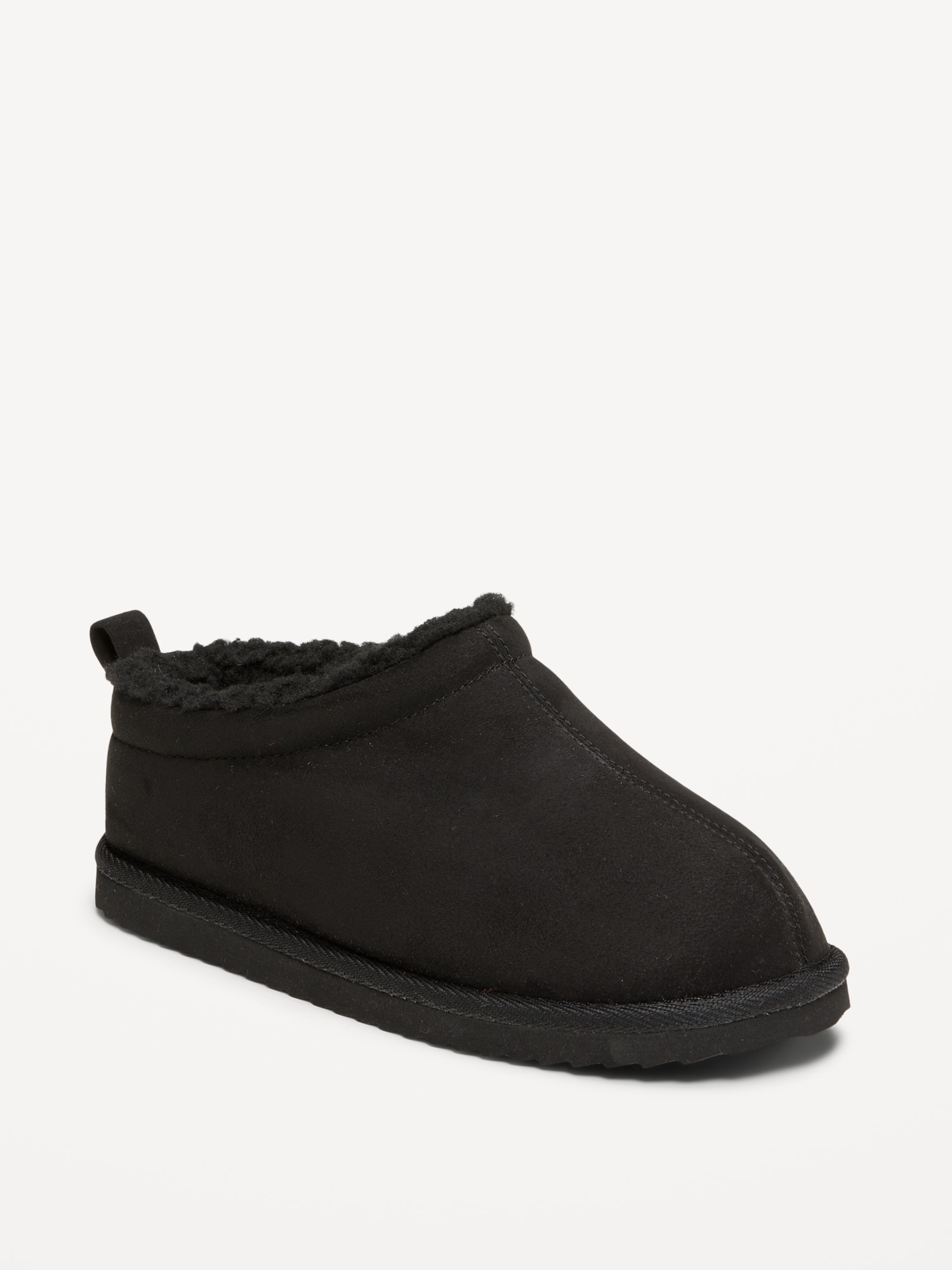 Faux-Suede Sherpa Lined Mule Slippers for Boys
