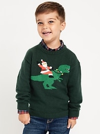 Image number 1 showing, SoSoft Oversized Holiday Graphic Sweater for Toddler Boys