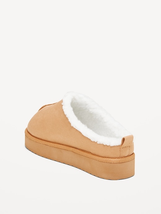 Image number 4 showing, Faux-Suede Sherpa Lined Platform Mule Boots for Girls