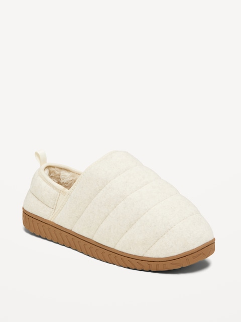 Felt Puff Slipper for Men - Oatmeal Heather
